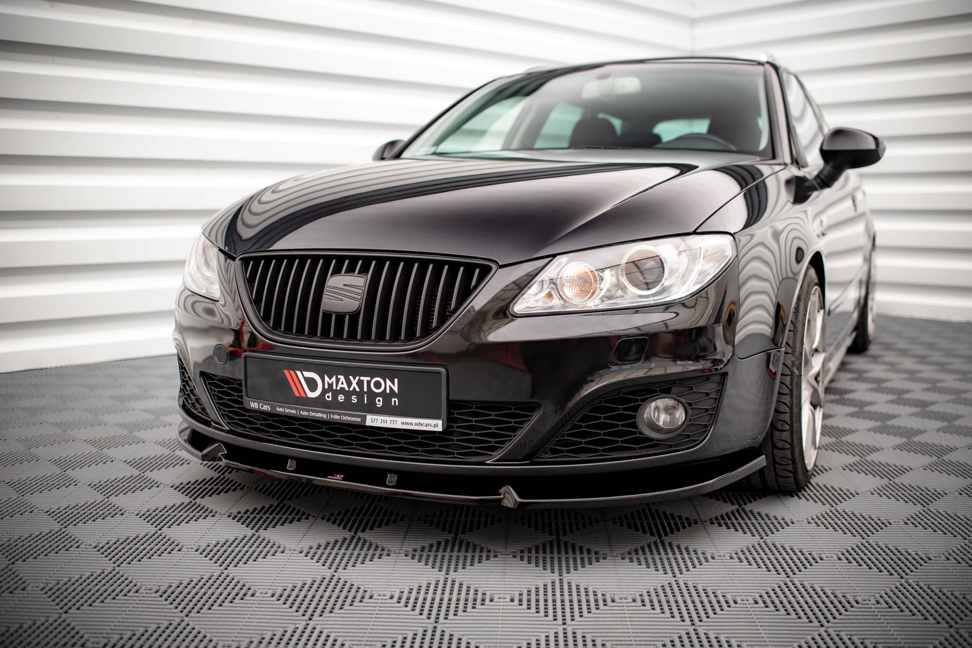 Street+ Spoilerlippe Front Ansatz V.1 passend für Seat Exeo schwarz Hochglanz