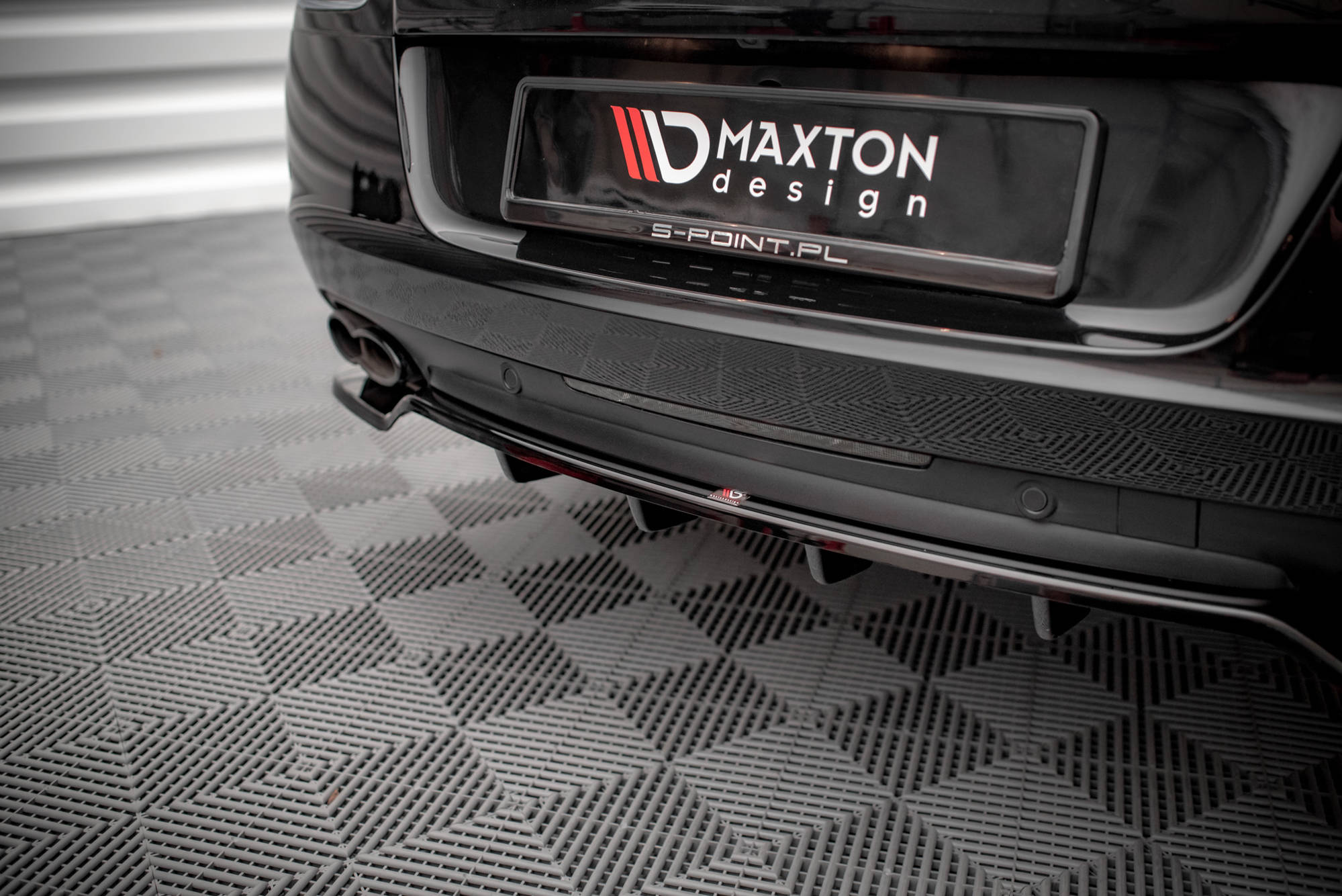 Diffusor Heckansatz passend für Bentley Continental GT V8 S Mk2 schwarz Hochglanz