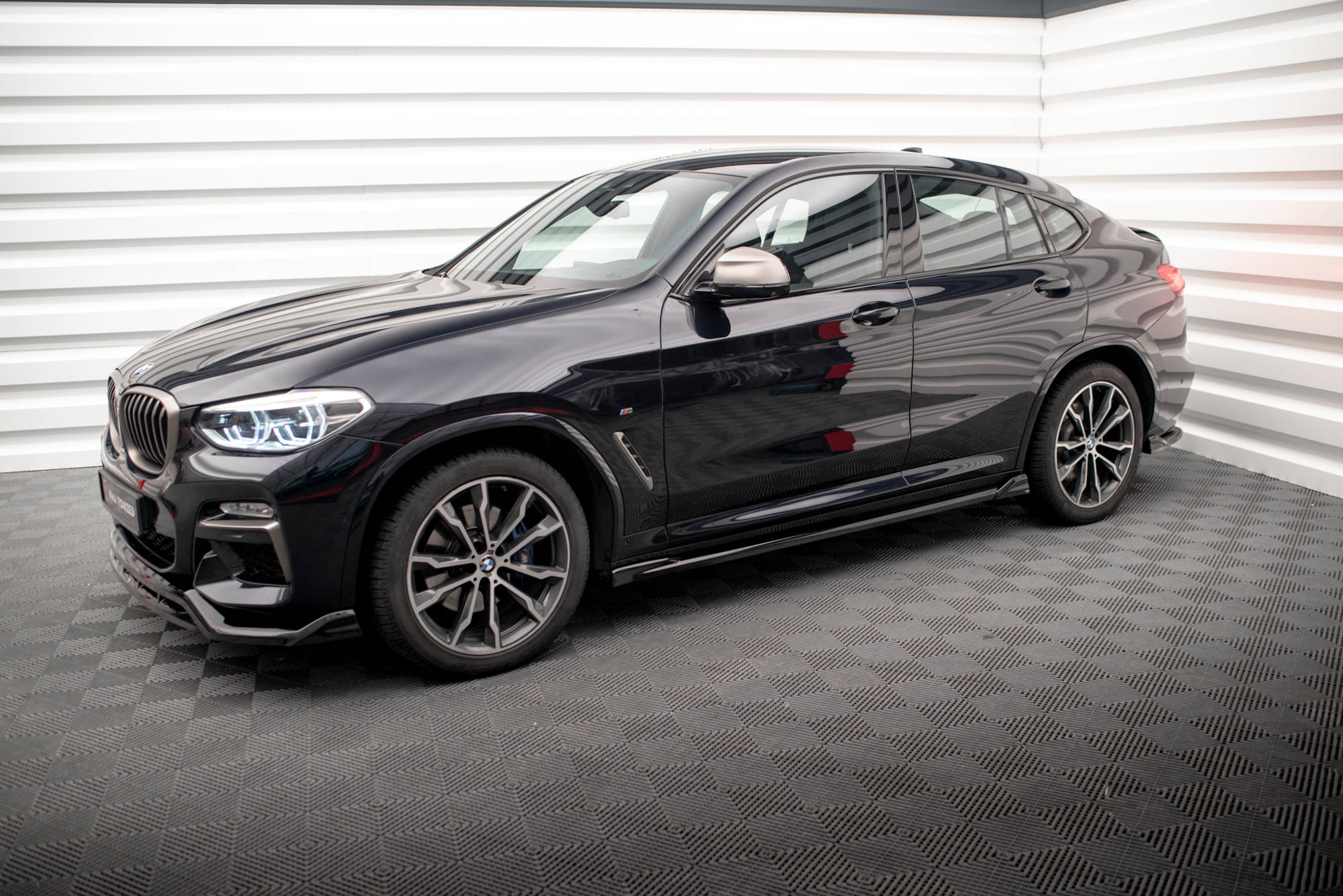 Street+ Seitenschweller Leisten V.2 passend für BMW X4 M-Paket G02 schwarz Hochglanz