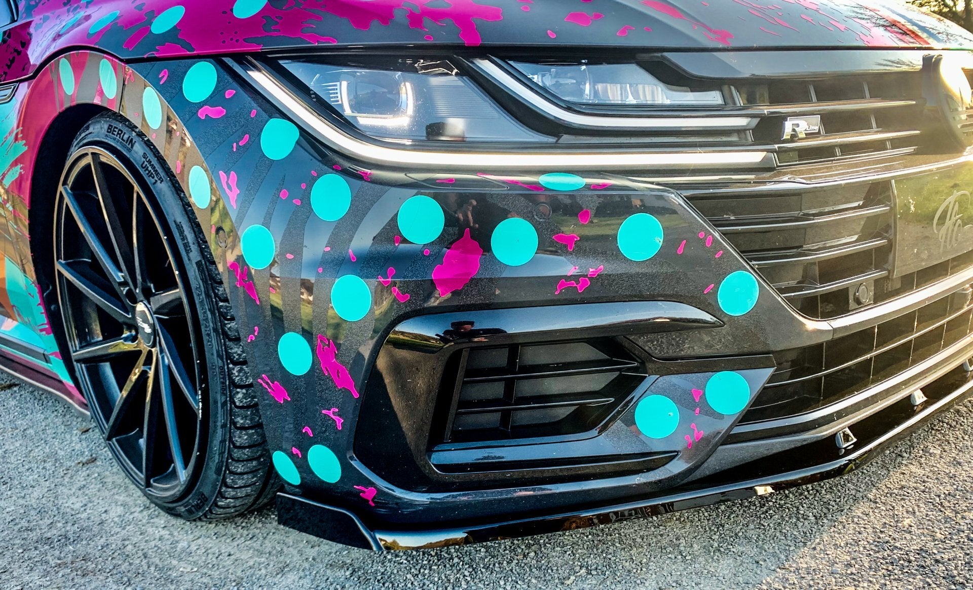 Cup Frontspoilerlippe mit Wing für VW Arteon Carbon Optik