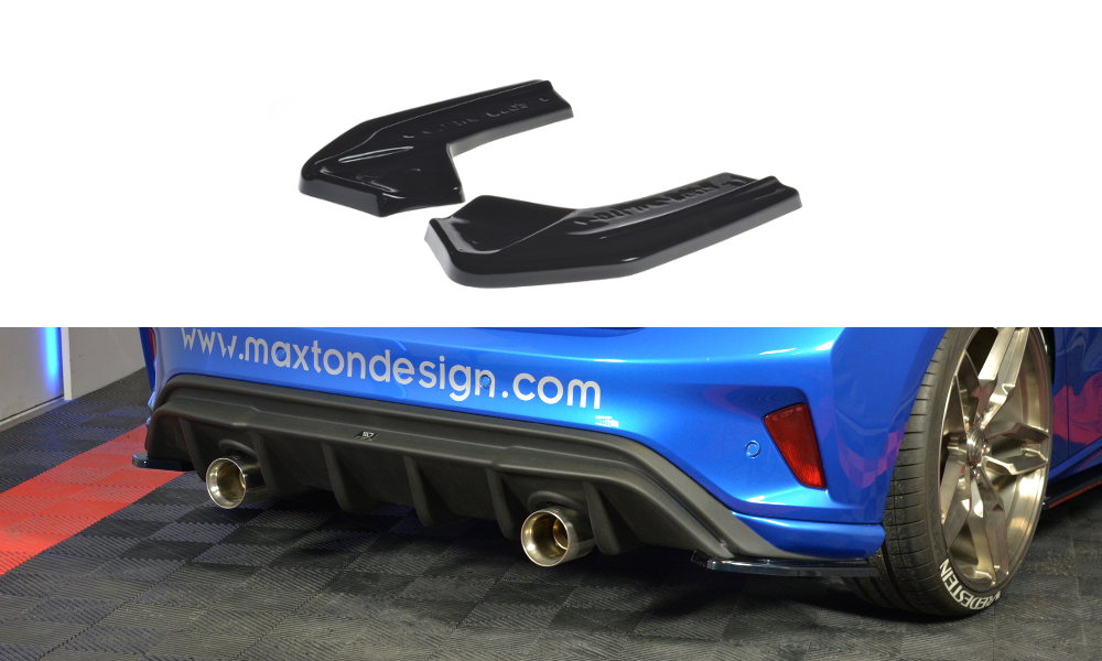 Heck Ansatz Flaps Diffusor V.2 für Für heckansatz v.1 Ford Focus Hatchabck ST-Line schwarz Hochglanz