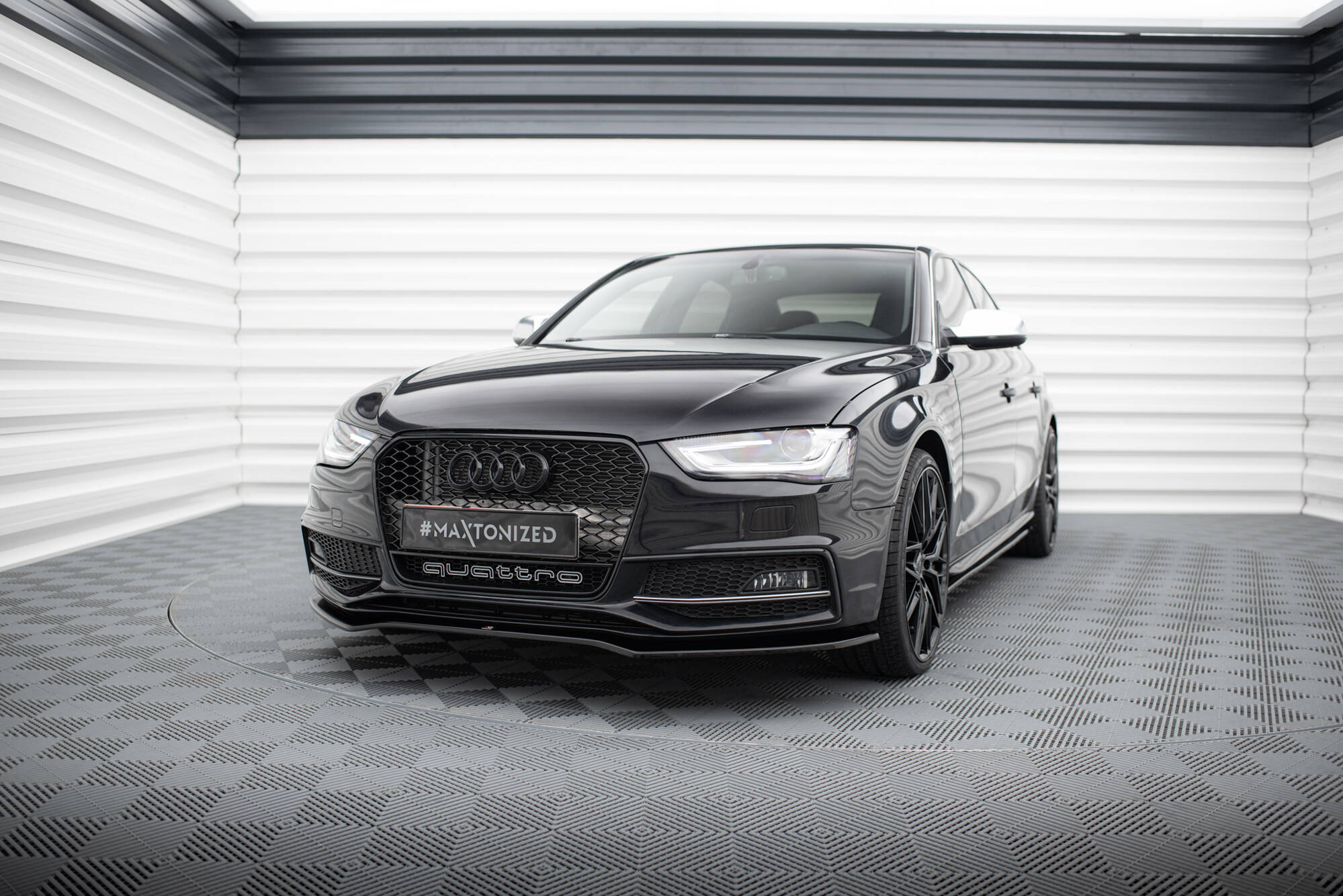 Front Ansatz V.2 für Audi A4 S-Line / S4 B8 Facelift schwarz Hochglanz