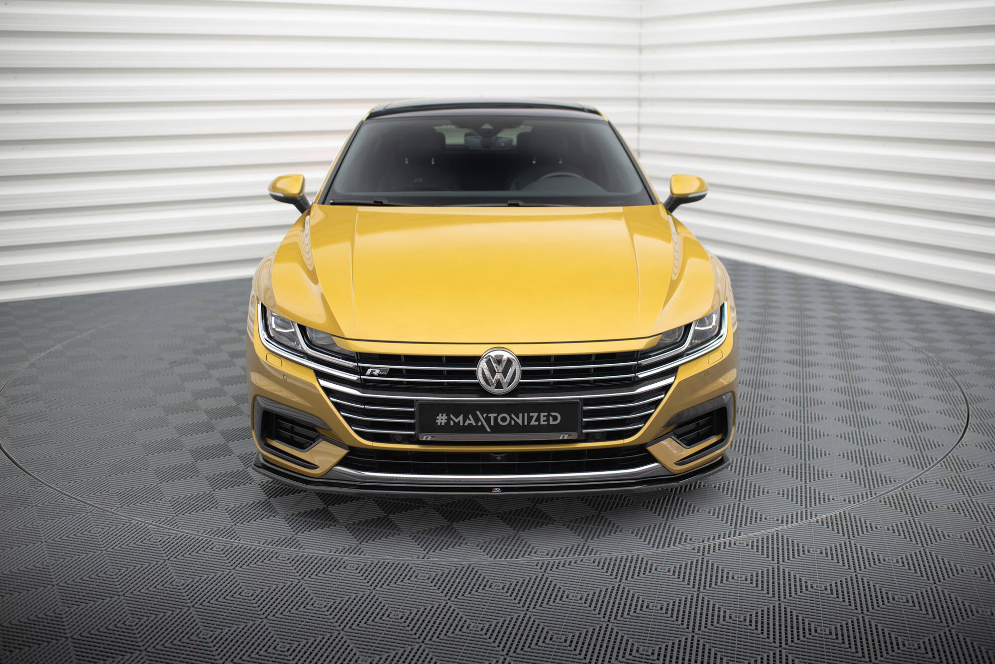 Street+ Spoilerlippe Front Ansatz V.1 passend für VW Arteon R-Line Limousine / Shooting Brake Mk1 schwarz Hochglanz