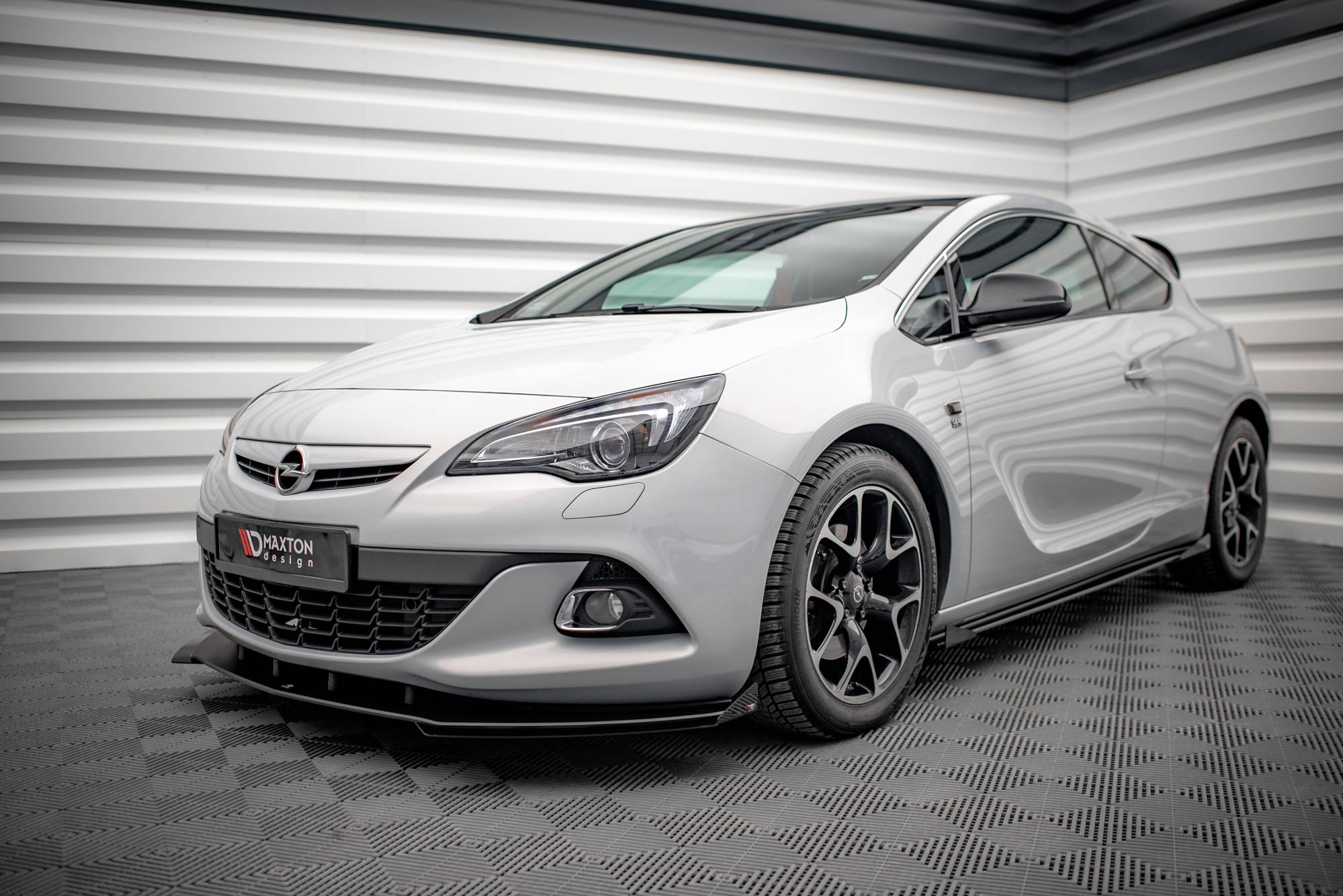 Street Pro Spoilerlippe Front Ansatz passend für Opel Astra GTC OPC-Line J rot+ Hochglanz Flaps