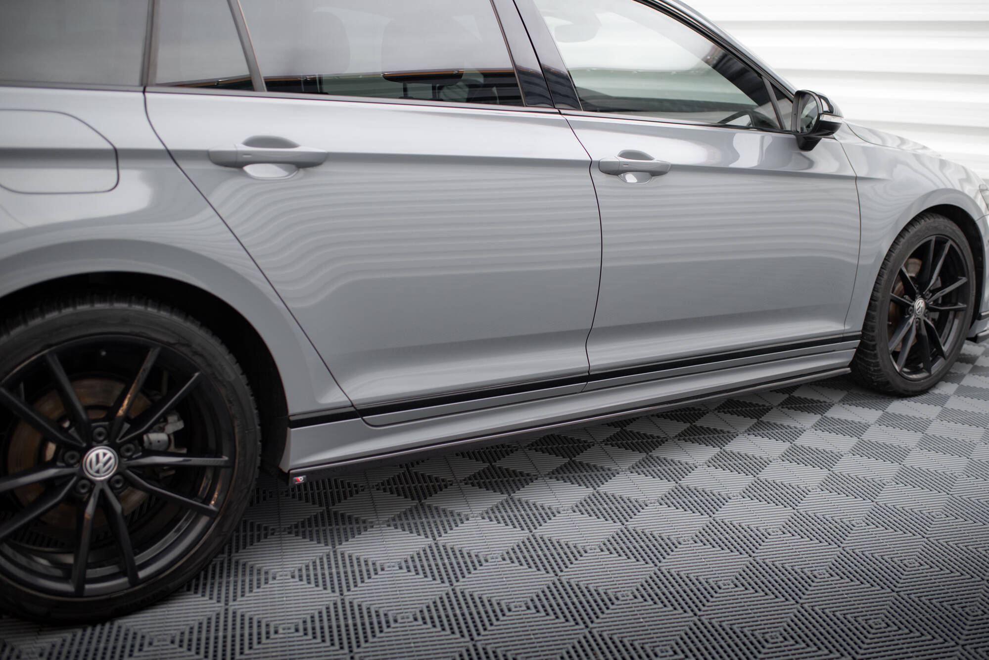 Street+ Seitenschweller Leisten passend für VW Passat R-Line B8 FL schwarz Hochglanz