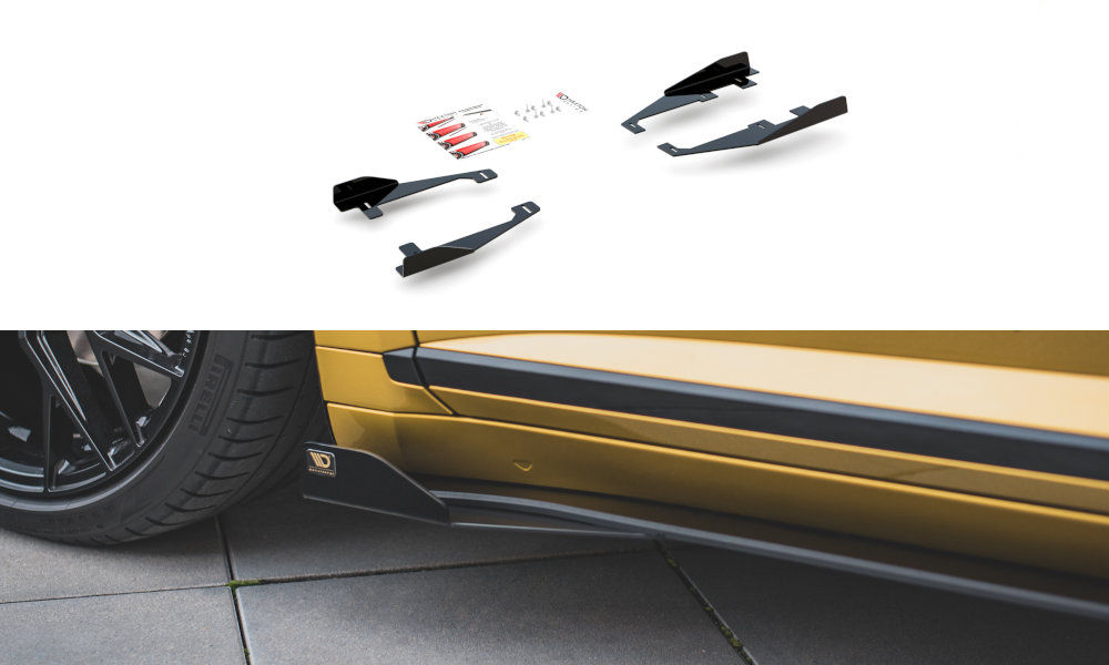 Seitenschweller Flaps passend für VW Arteon R-Line Limousine / Shooting Brake Mk1 schwarz Hochglanz