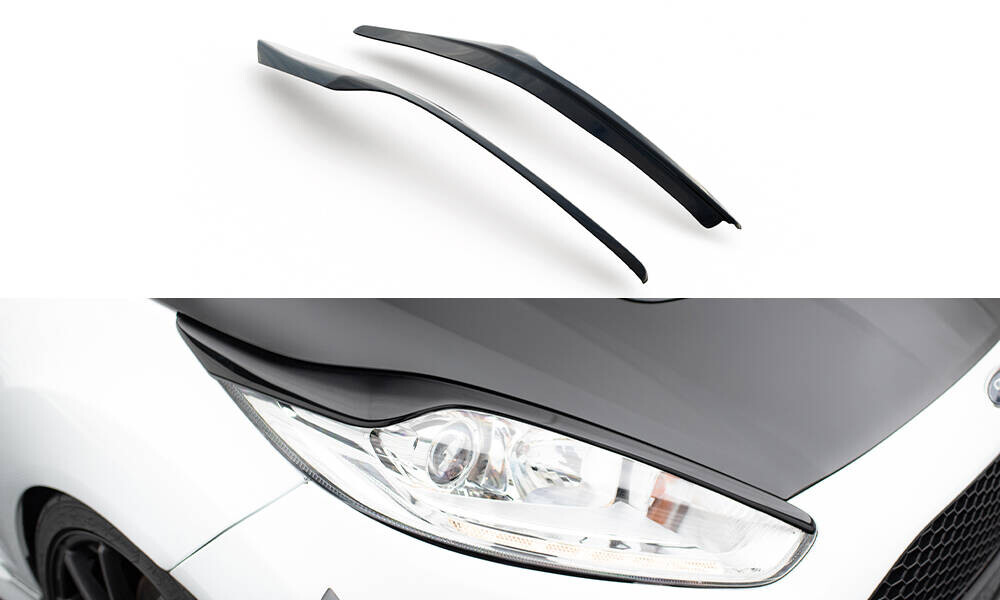 Scheinwerfer Blenden Böser Blick V.2 passend für Ford Fiesta ST / ST-Line / Standard Mk7 FL schwarz Hochglanz