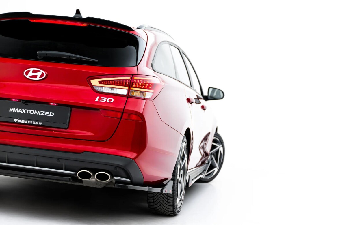 Diffusor Flaps V.2 passend für Hyundai I30 N-Line Wagon Mk3 Facelift schwarz Hochglanz + Flaps matt