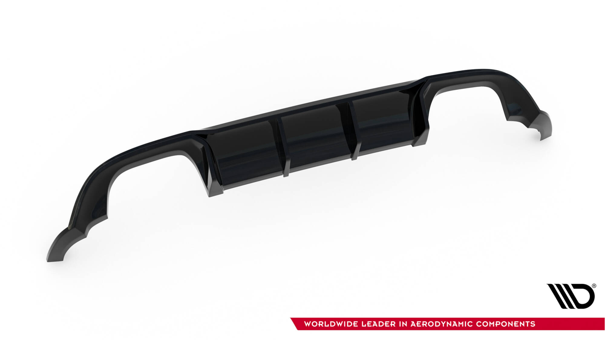 Diffusor Heck Ansatz V.3 für VW Golf R Mk7 Facelift schwarz Hochglanz