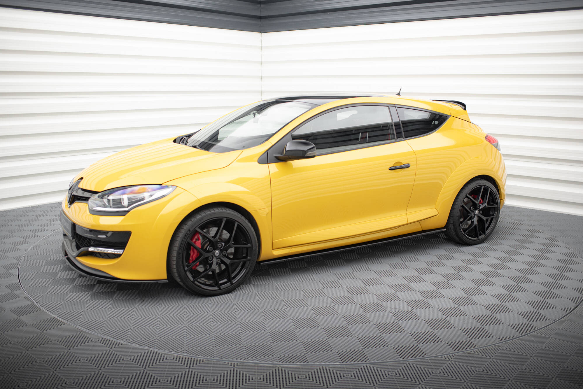 Street+ Seitenschweller Leisten passend für Renault Megane RS Mk3 schwarz Hochglanz