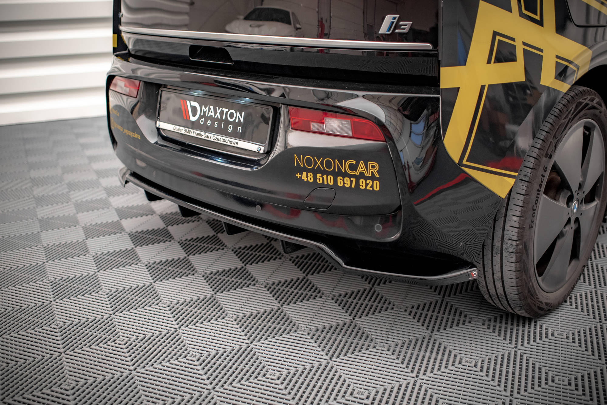 Street+ Mittlerer Diffusor RACE Heck Ansatz passend für BMW i3 S Mk1 FL schwarz Hochglanz