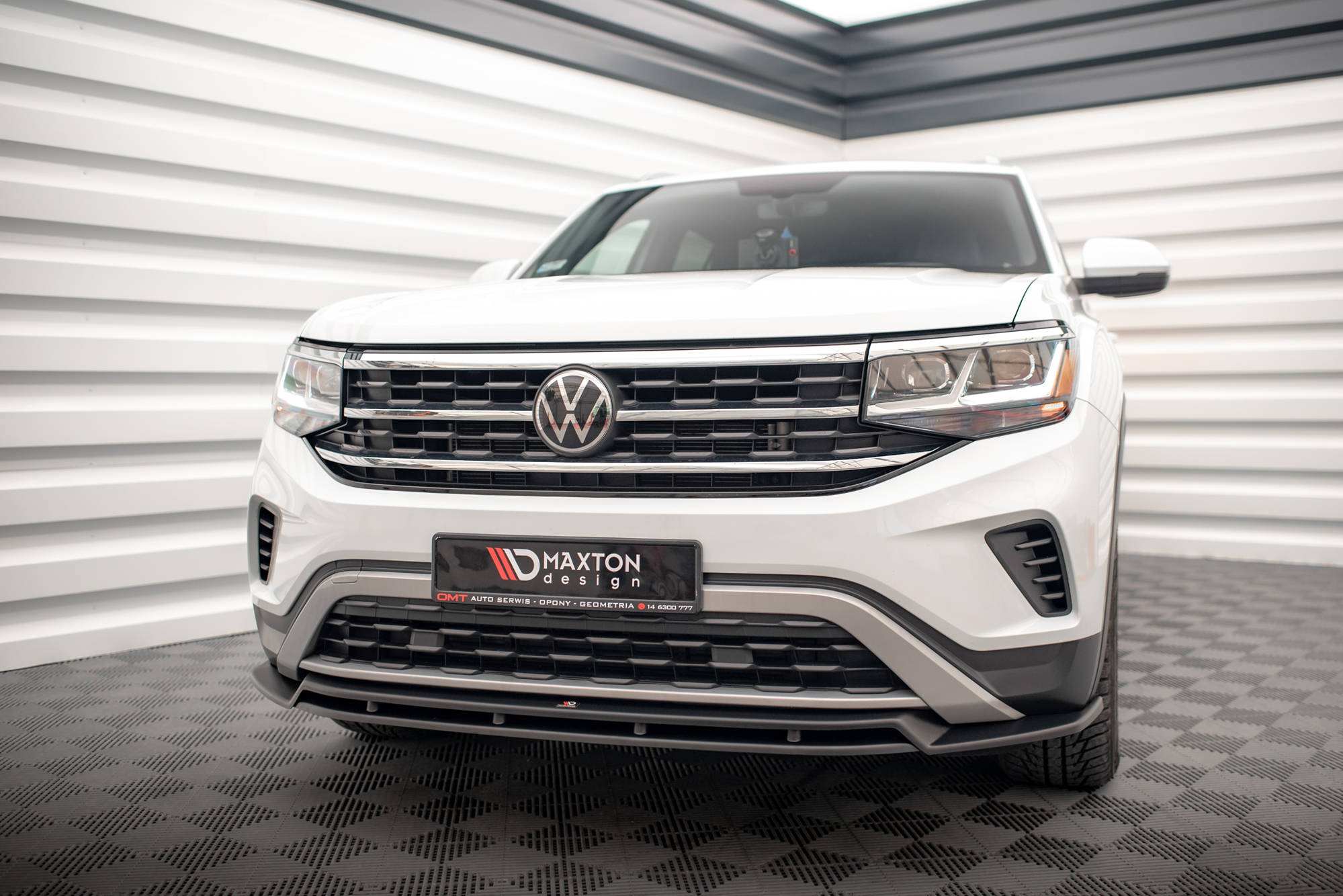 Street+ Spoilerlippe Front Ansatz V.2 passend für VW Atlas Cross Sport schwarz Hochglanz