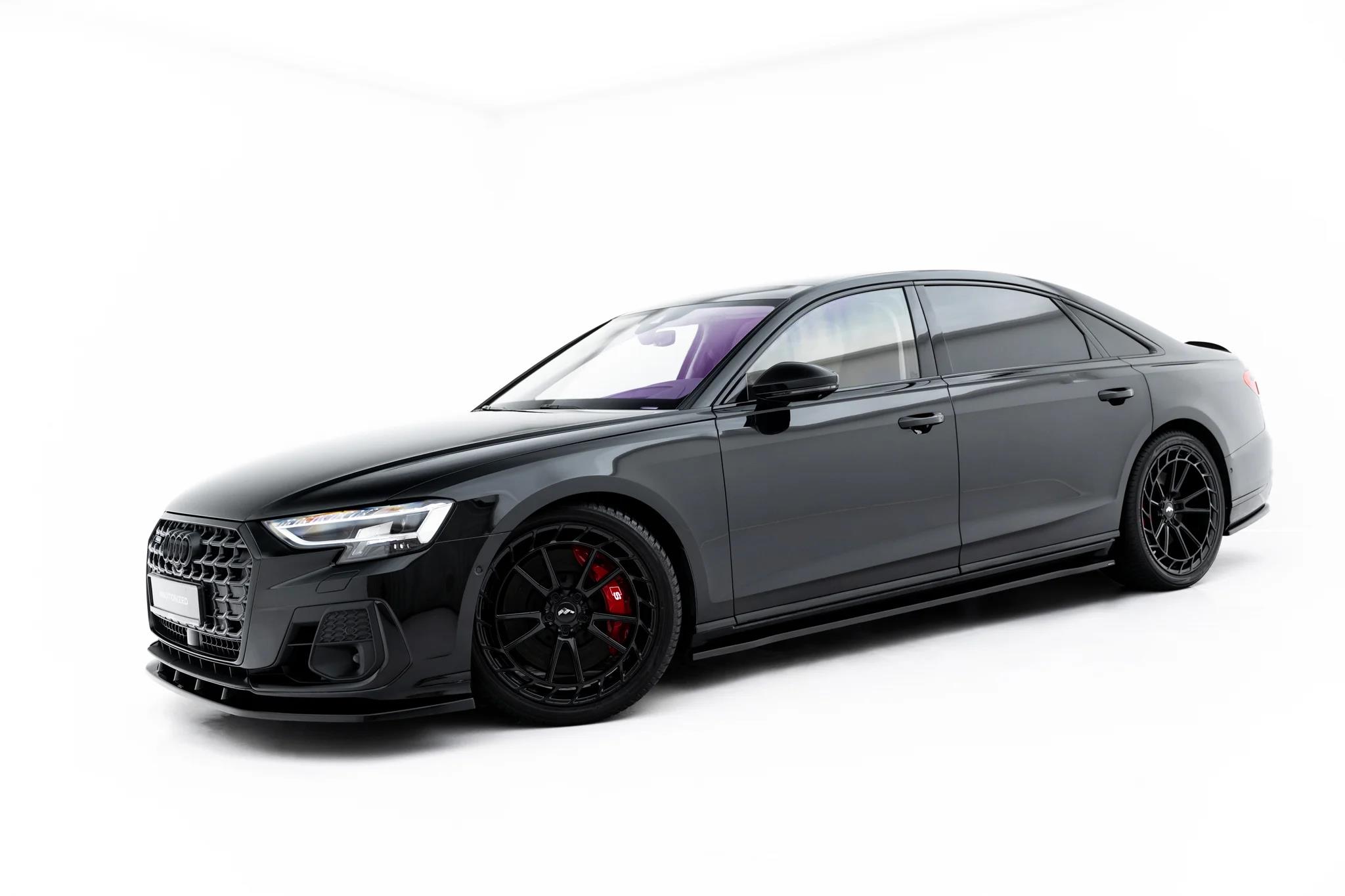 Street+ Seitenschweller Leisten passend für Audi A8 S-Line Long D5 / D5 Facelift schwarz Hochglanz