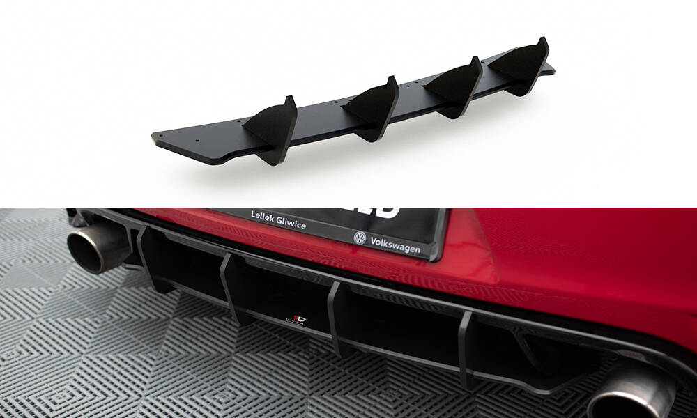 Street Pro Heckschürze Heck Ansatz Diffusor V.2 passend für VW Golf GTI Mk6 rot
