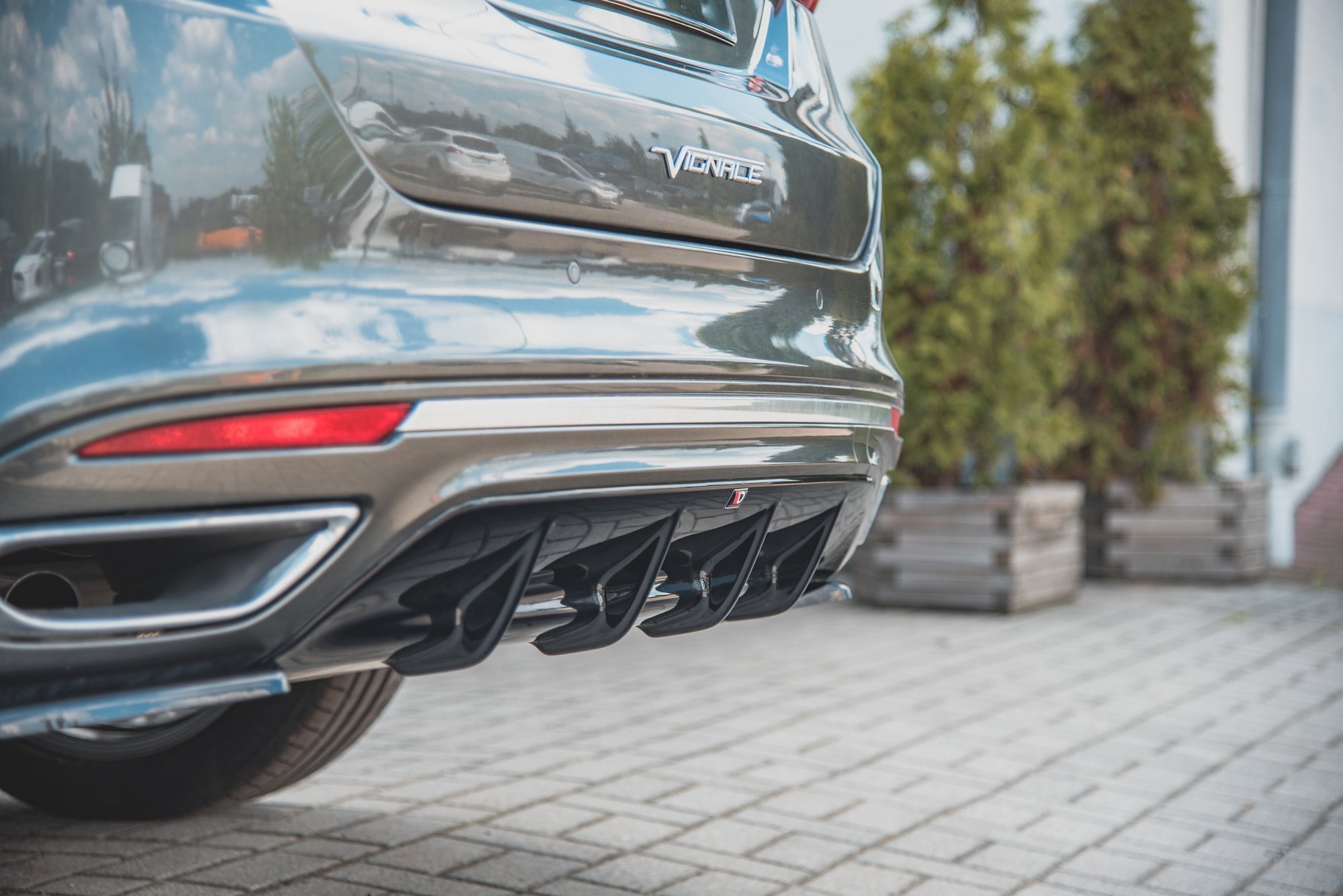 Diffusor Heck Ansatz für Ford Mondeo Vignale Mk5 Facelift Carbon Look