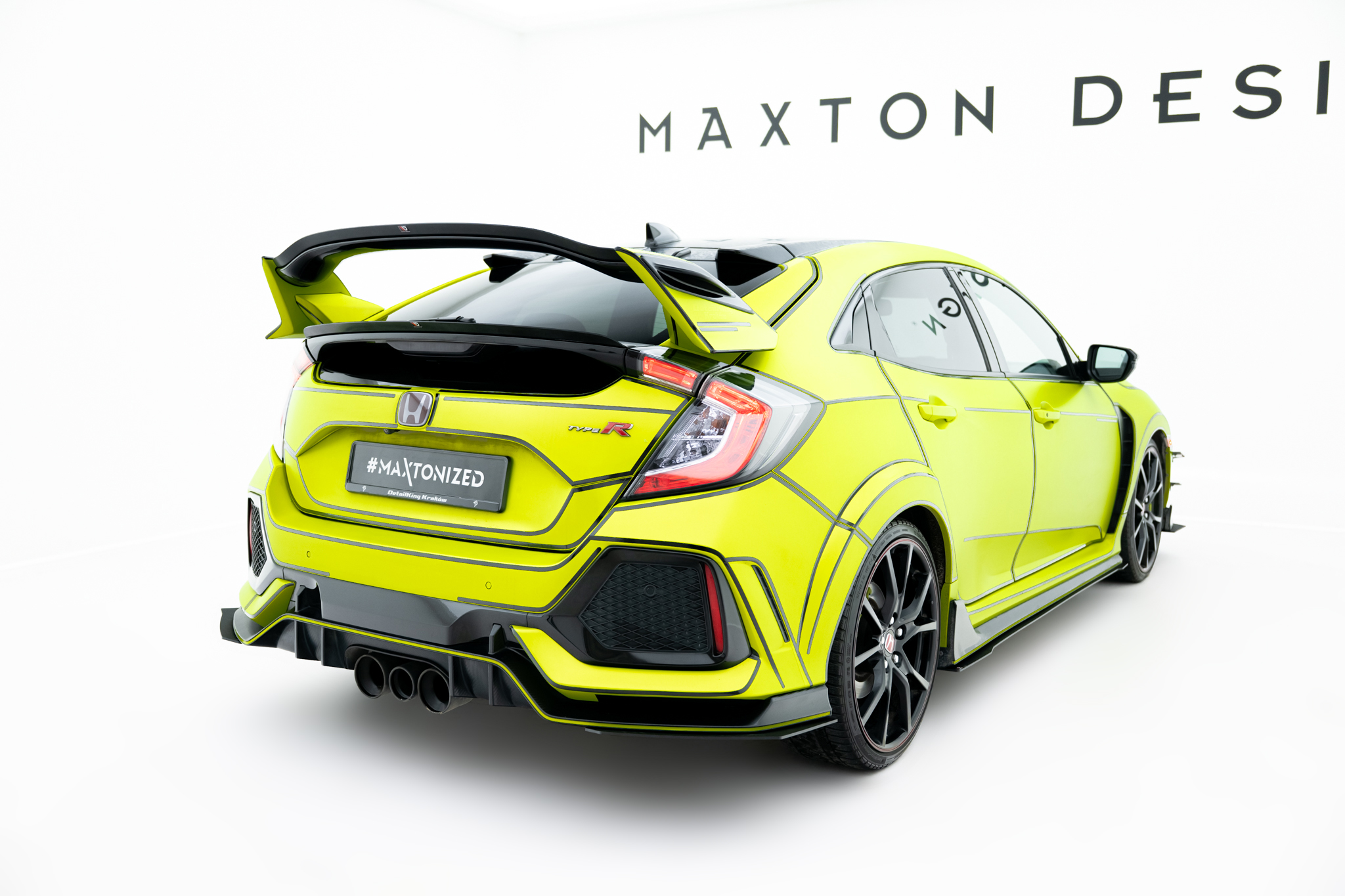 Oberer Heck Spoiler Aufsatz Abrisskante V.1 passend für Honda Civic Type-R Mk10 / Mk10 FL schwarz Hochglanz