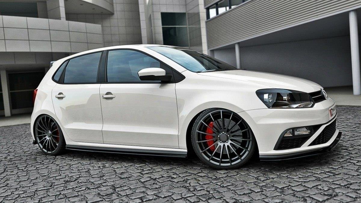 Street+ Seitenschweller Leisten passend für VW Polo GTI Mk5 FL schwarz Hochglanz