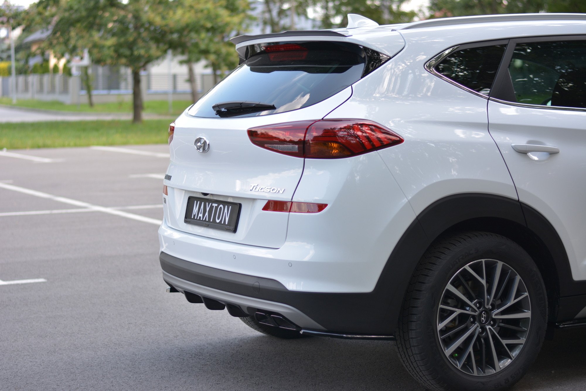 Diffusor Heck Ansatz für Hyundai Tucson Mk3 Facelift schwarz Hochglanz