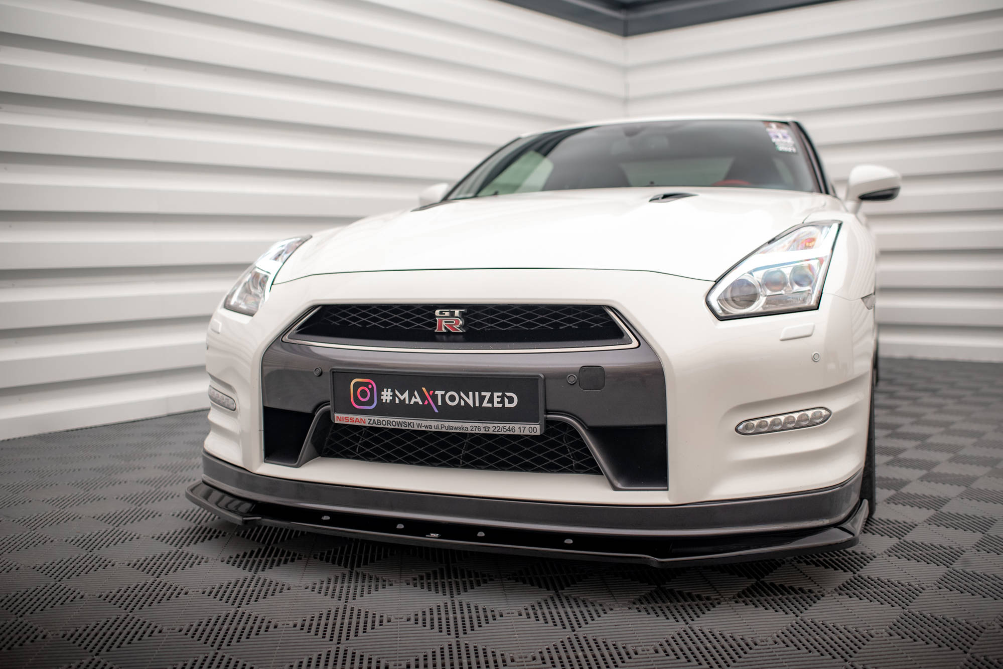 Street+ Spoilerlippe Front Ansatz passend für Nissan GTR R35 FL schwarz Hochglanz