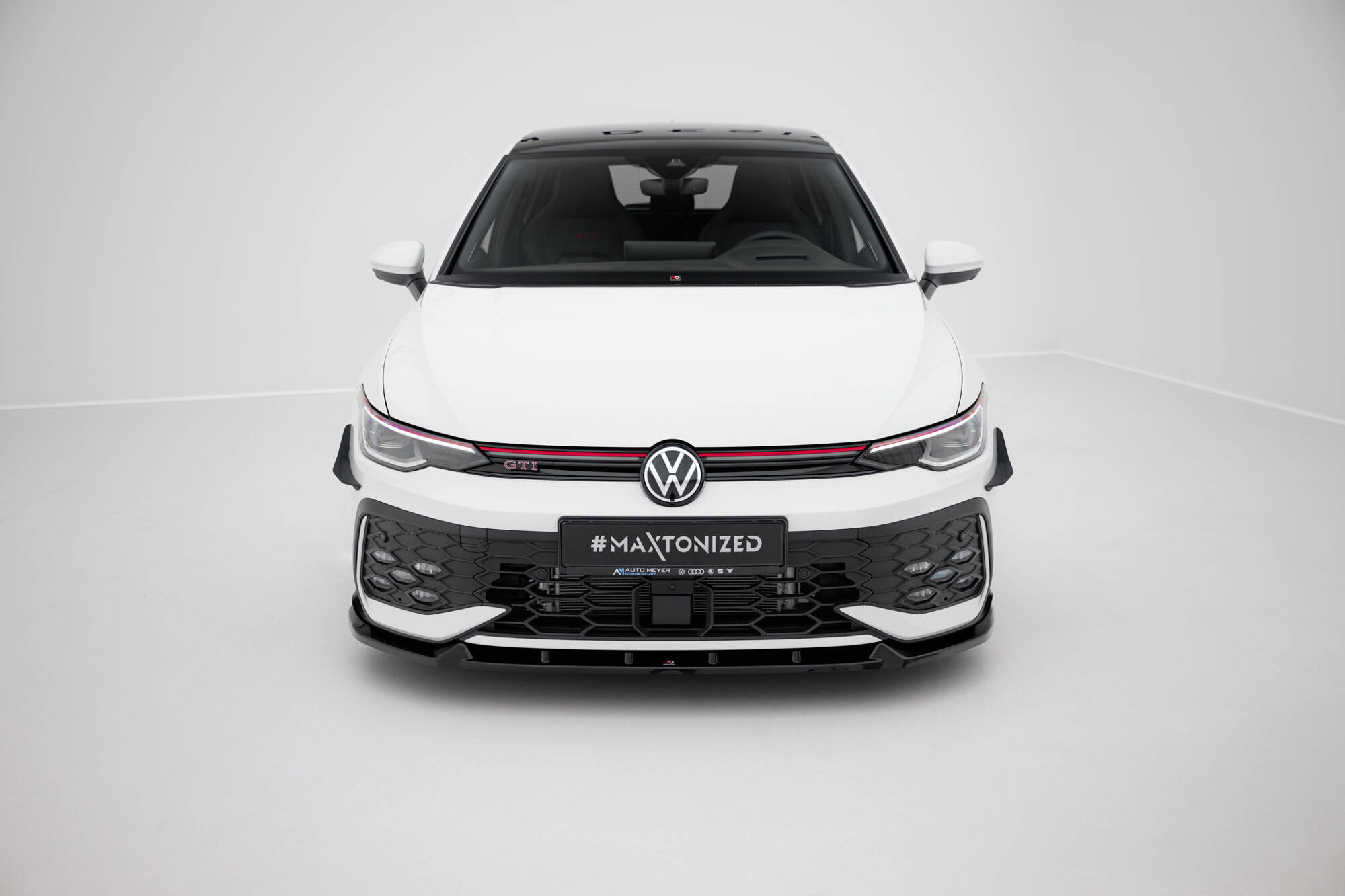 Street+ Spoilerlippe Front Ansatz V.2 passend für VW Golf GTI / GTE / R-Line Mk8 FL schwarz Hochglanz