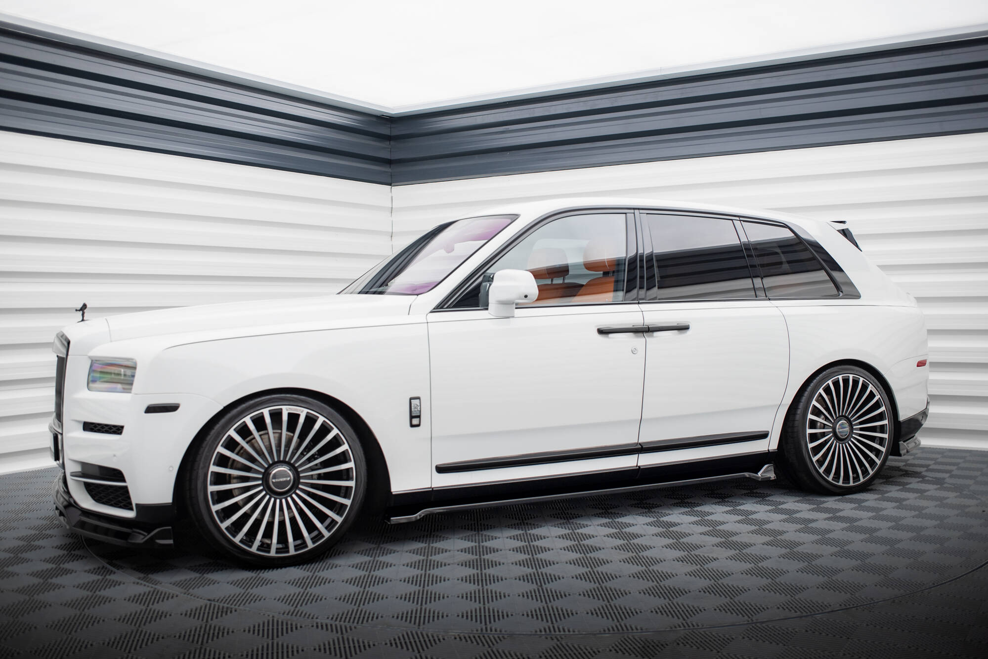 Seitenschweller Ansatz Paar passend für Rolls Royce Cullinan schwarz Hochglanz