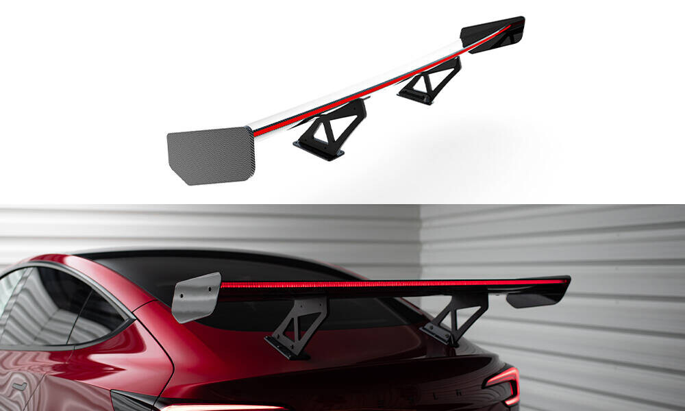 Carbon Heckspoiler Heckflügel + LED passend für Tesla Model 3