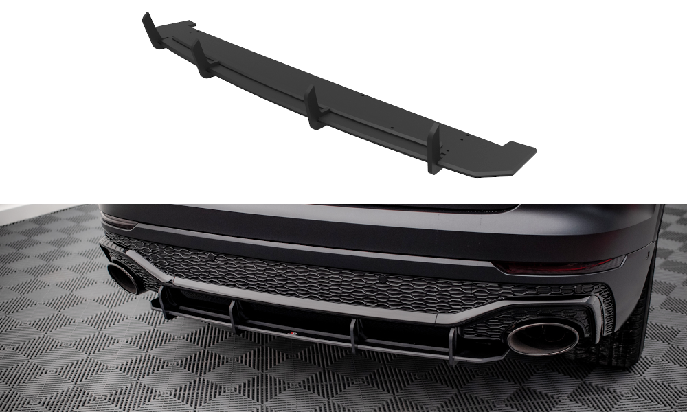 Street Pro Heckschürze Heck Ansatz Diffusor passend für Audi RSQ8 Mk1 schwarz-rot