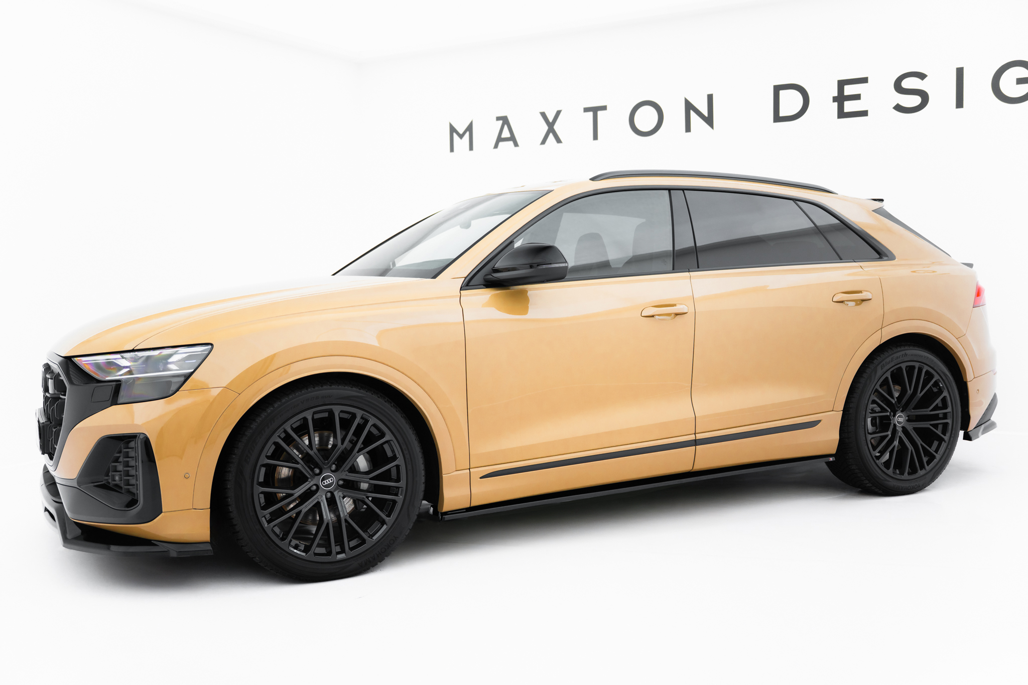 Seitenschweller Ansatz für V.1 für Audi Q8 S-line / SQ8 Mk1 Facelift schwarz Hochglanz