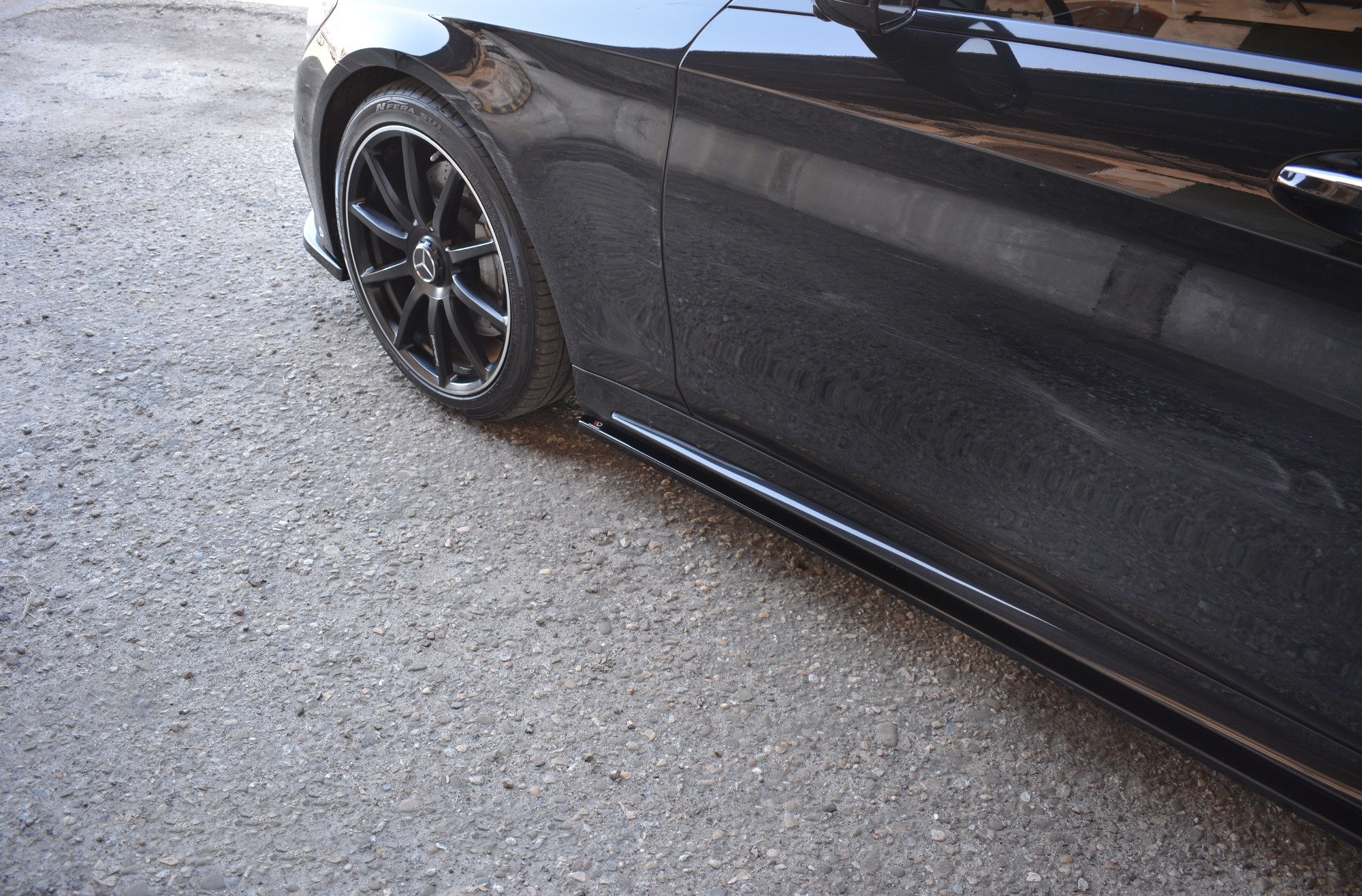 Seitenschweller Ansatz für Mercedes S-KLASSE AMG-LINE W222 schwarz matt