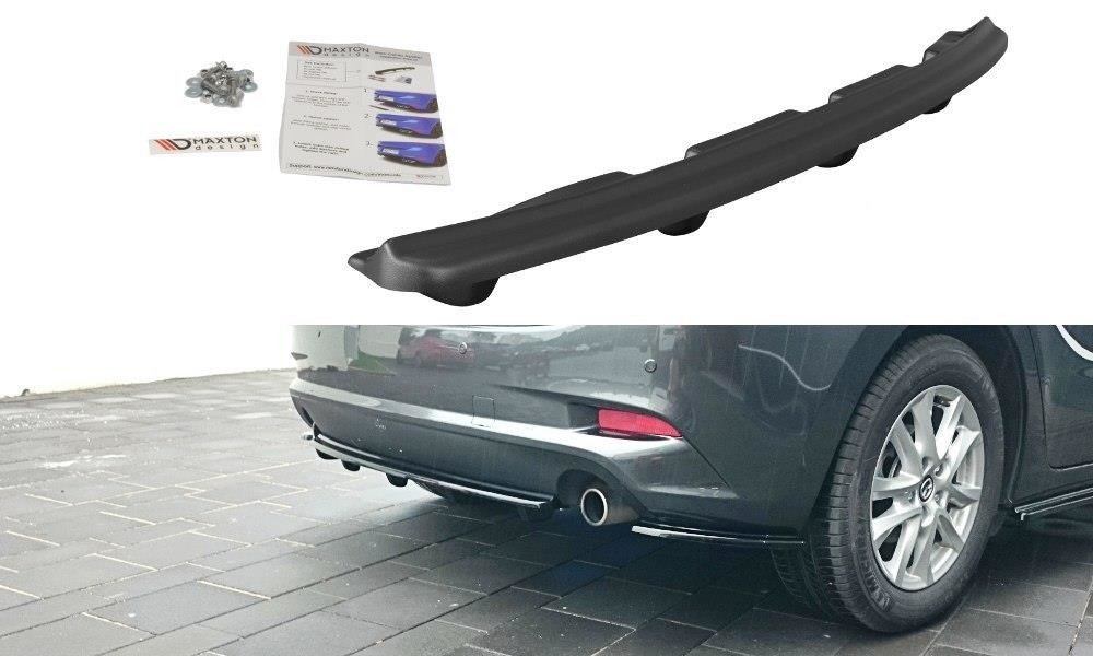 Mittlerer Diffusor Heck Ansatz für Mazda 3 BN Mk3 Facelift DTM LOOK schwarz matt