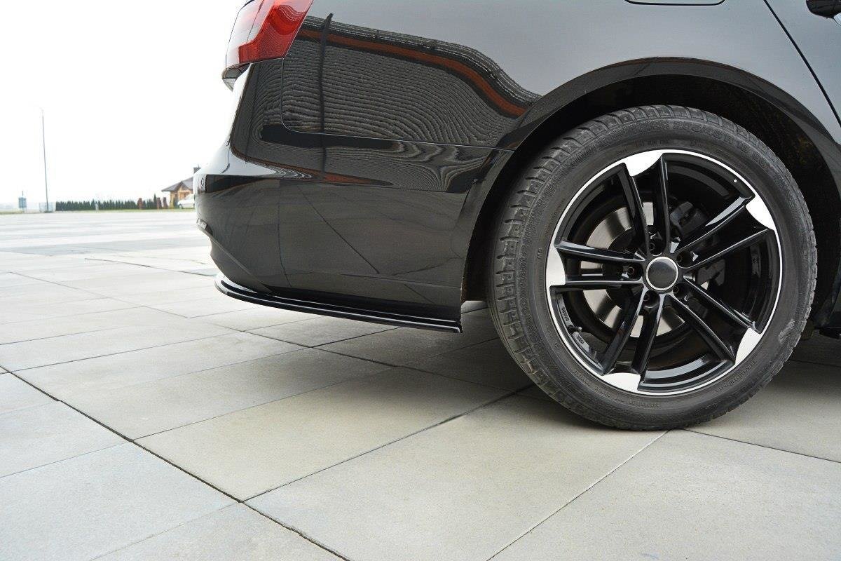 Heck Ansatz Flaps Diffusor für Audi A6 Avant / Limousine C7 schwarz Hochglanz