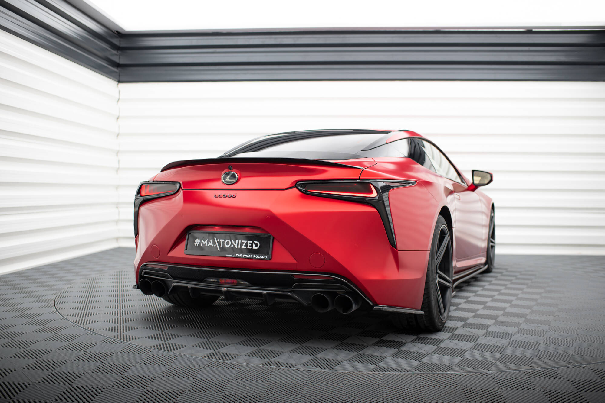 Heck Spoiler Aufsatz Abrisskante passend für Lexus LC 500 schwarz Hochglanz