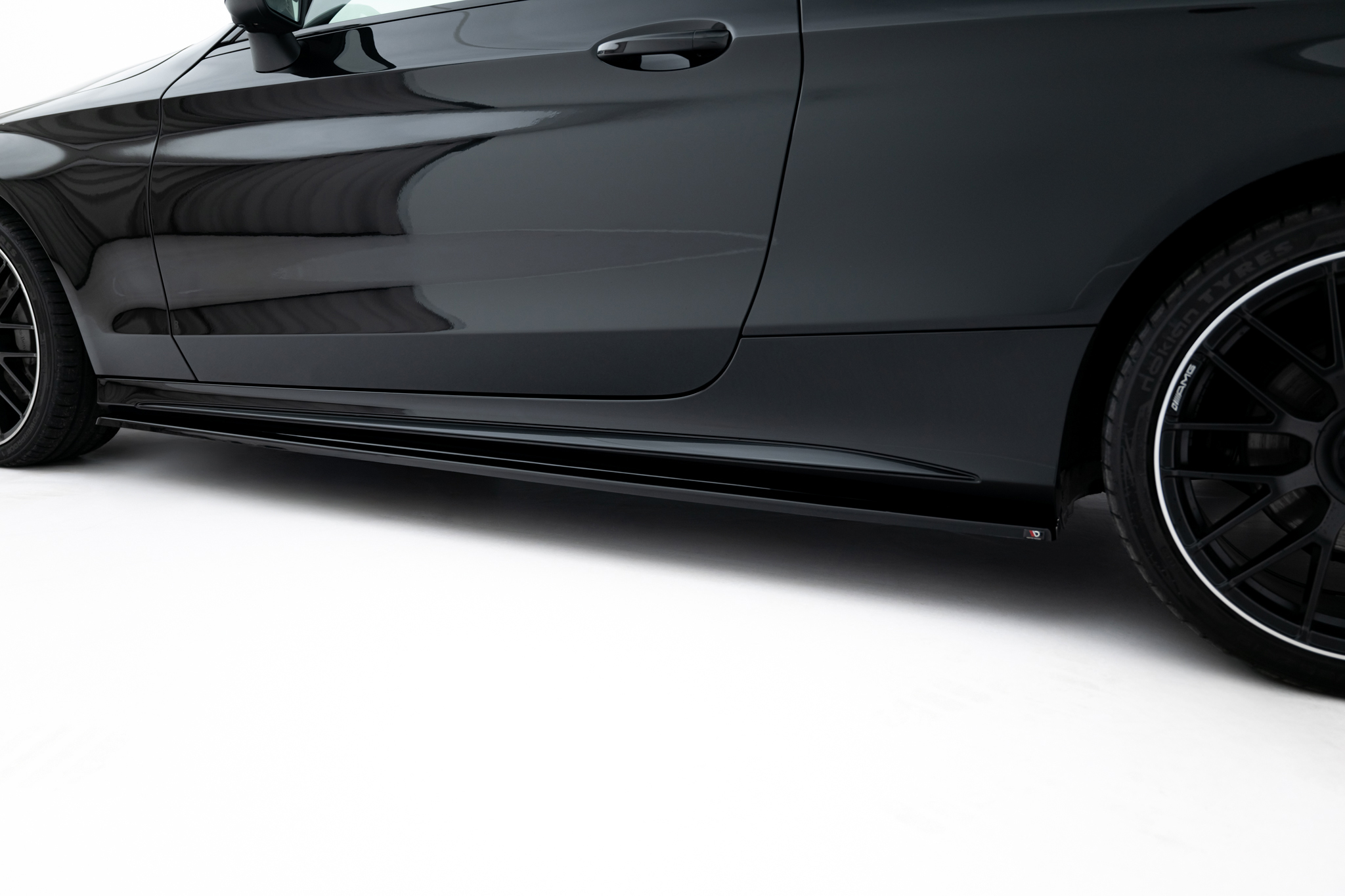 Seitenschweller Ansatz für Mercedes-Benz C Coupe AMG-Line C205 schwarz Hochglanz