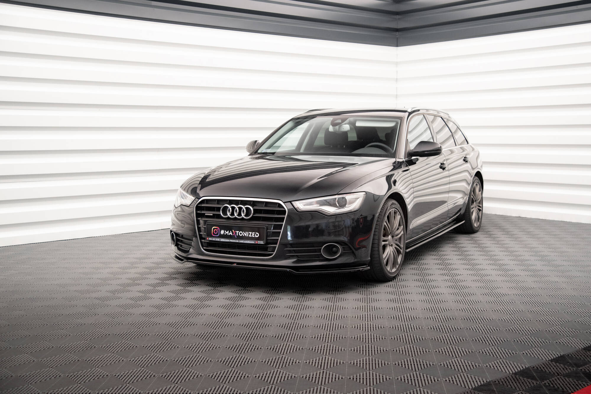 Front Ansatz V.1 für Audi A6 C7 schwarz Hochglanz