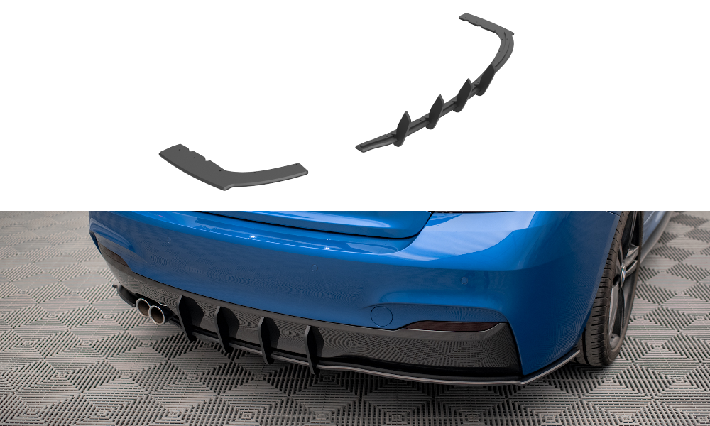Street Pro Heckschürze Heck Ansatz Diffusor passend für BMW 2 M-Paket F22 rot