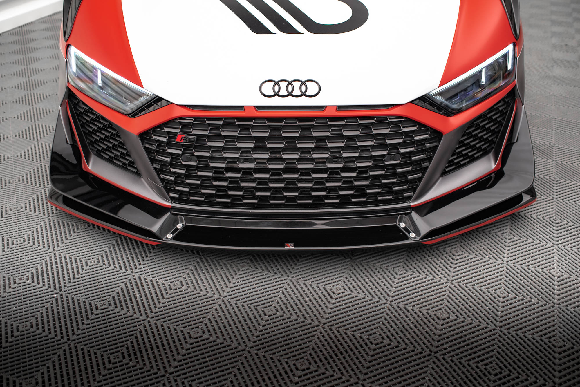 Street+ Spoilerlippe Front Ansatz passend für Audi R8 Mk2 FL schwarz Hochglanz