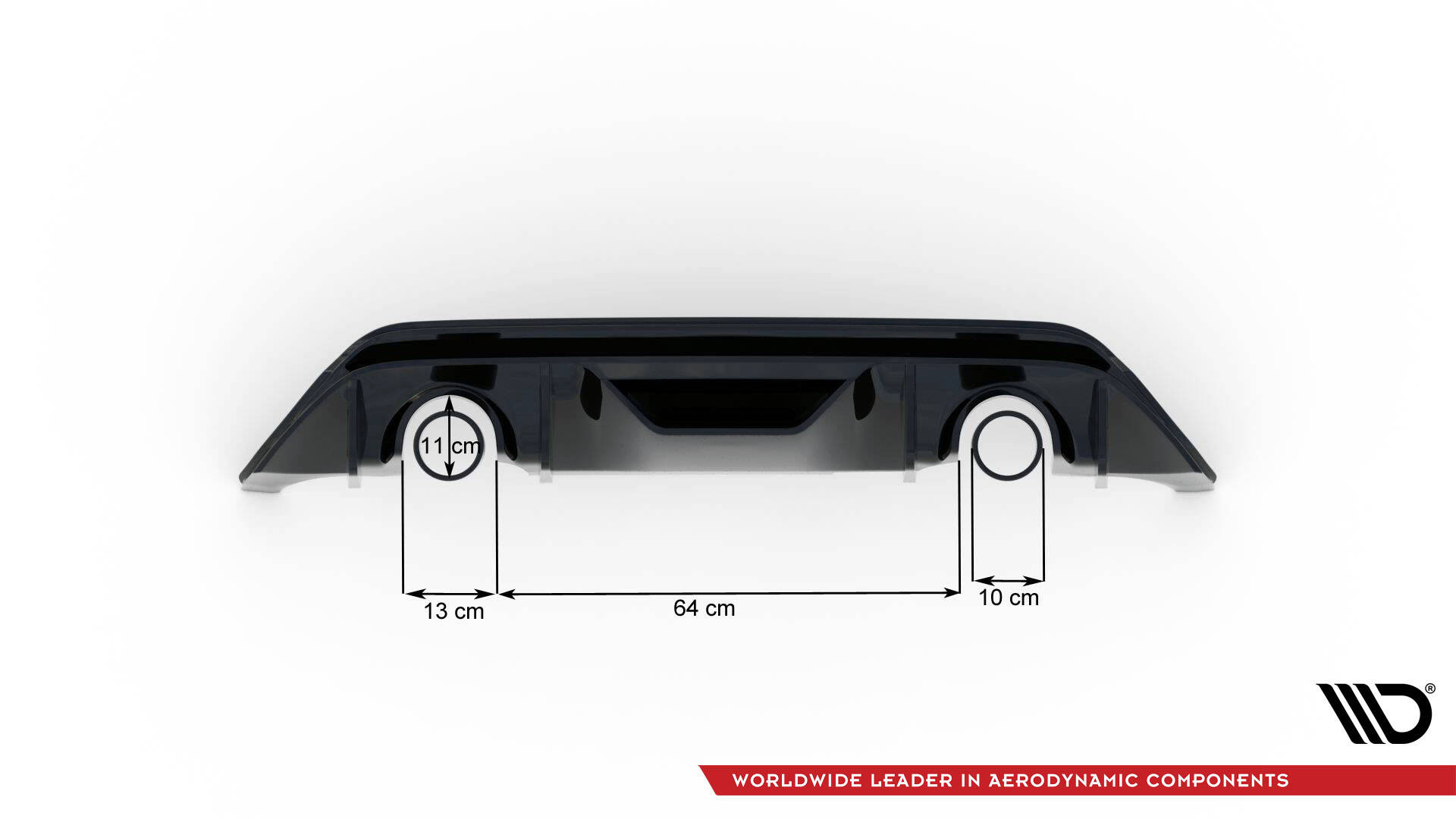 Street+ Heck Ansatz Diffusor V.3 passend für Ford Fiesta ST Mk8 schwarz Hochglanz