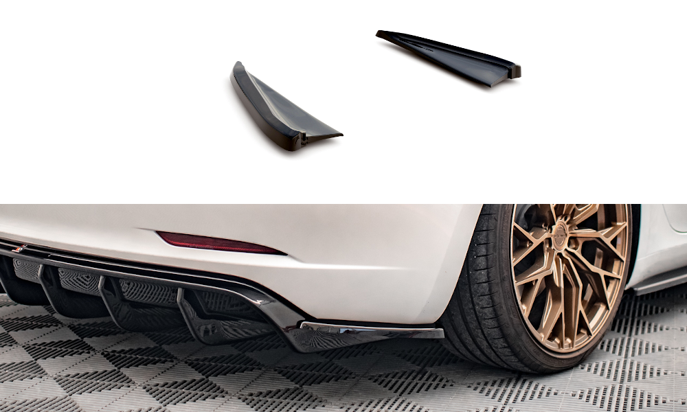 Diffusor Flaps V.2 passend für Tesla Model 3 schwarz Hochglanz
