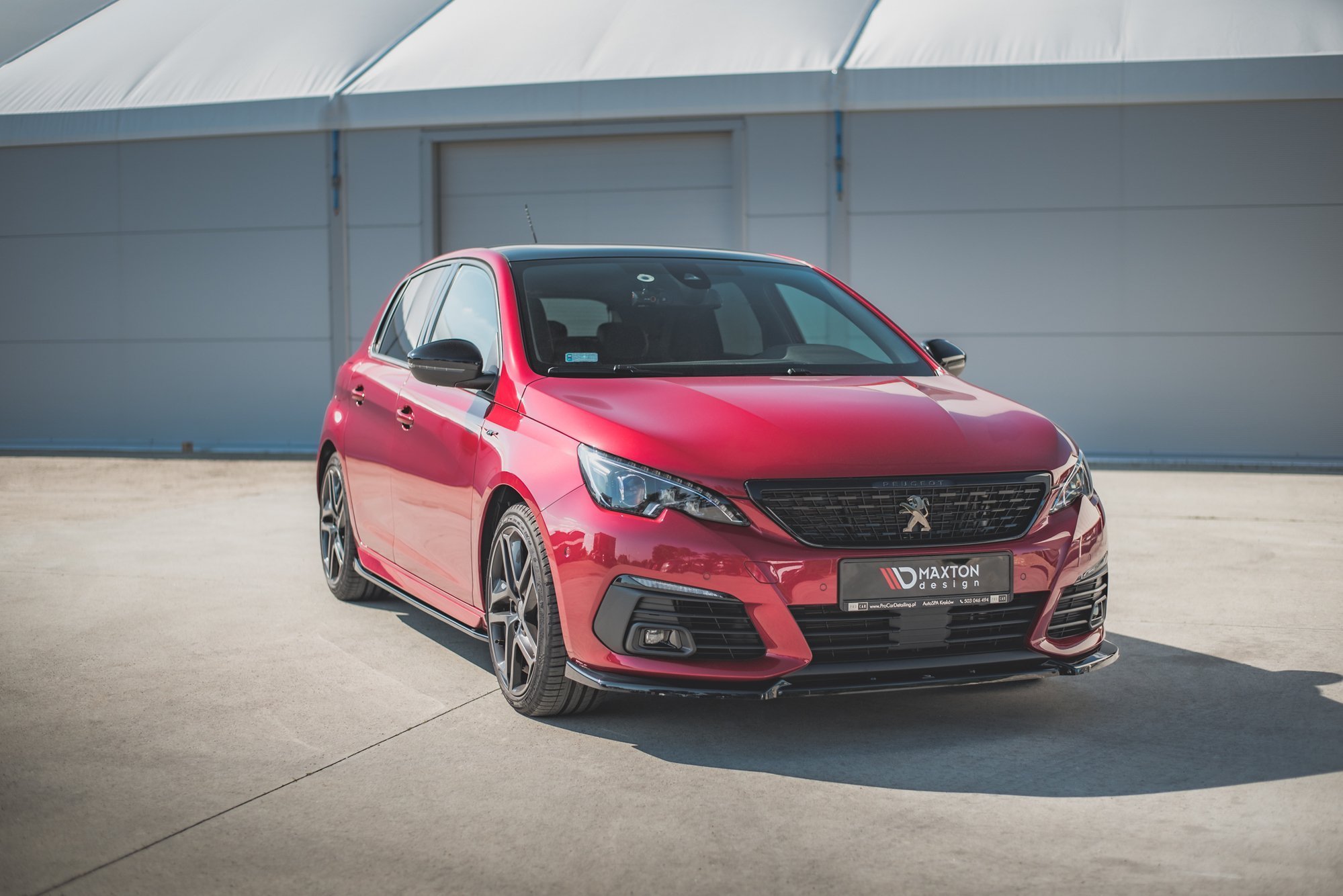 Street+ Spoilerlippe Front Ansatz V.1 passend für Peugeot 308 GT Mk2 FL schwarz Hochglanz