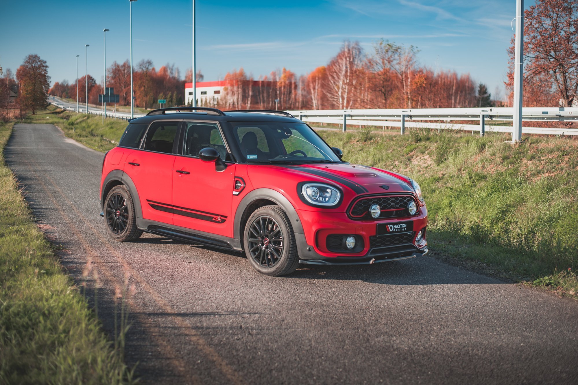 Street+ Seitenschweller Leisten passend für Mini Countryman Mk2 F60 JCW schwarz matt