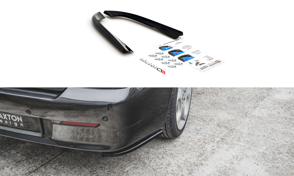 Heck Ansatz Flaps Diffusor für Alfa Romeo 156 SW Facelift schwarz Hochglanz