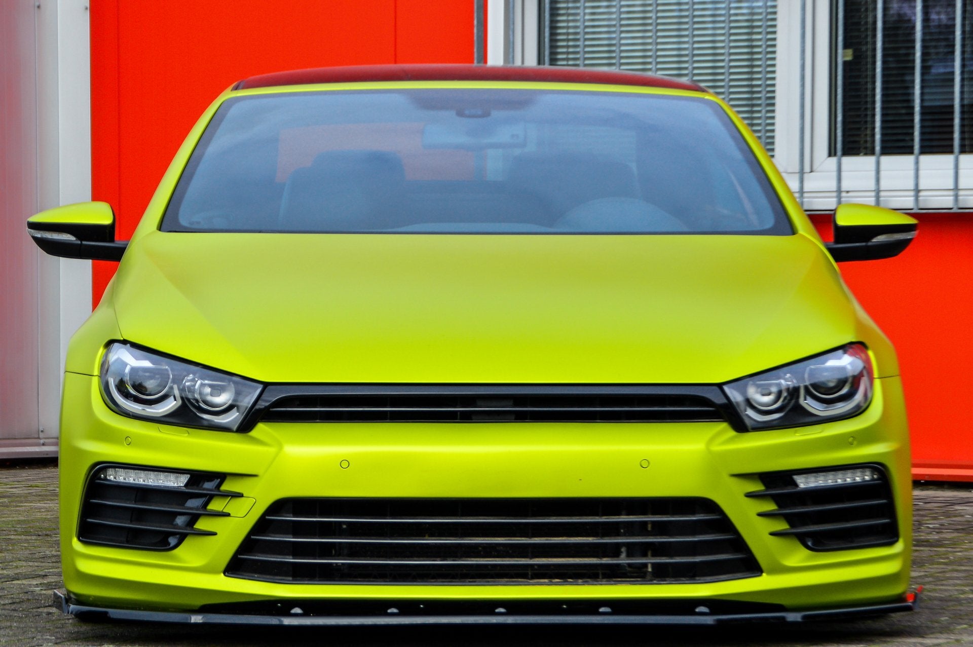 V2 Cup Frontspoilerlippe mit Wing für VW Scirocco R Facelift Carbon Optik