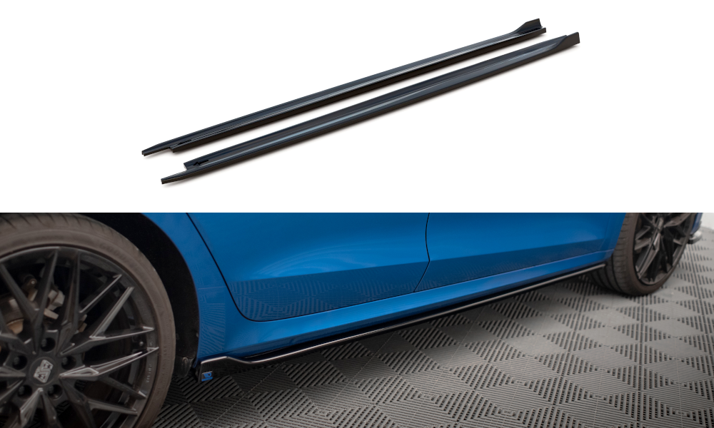 Seitenschweller Ansatz für V.1 für Skoda Octavia Mk4 schwarz Hochglanz