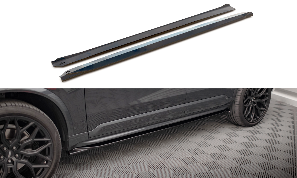 Street+ Seitenschweller Leisten passend für Volvo XC90 R-Design Mk2 FL schwarz Hochglanz