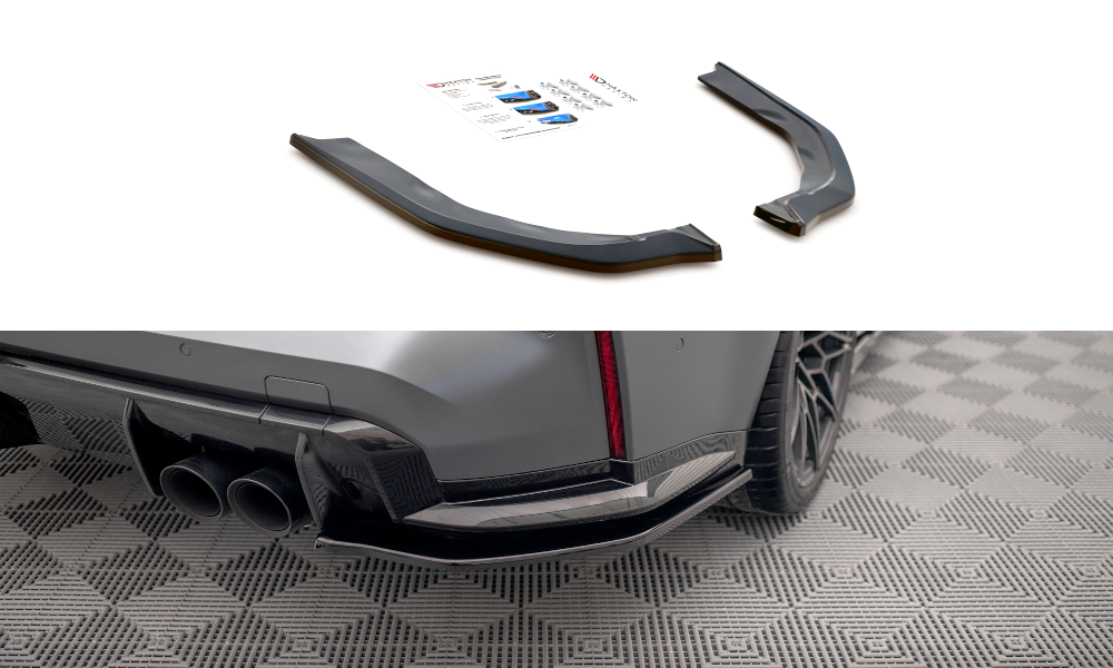 Street+ Heck Ansatz Flaps V.2 passend für BMW M3 Limousine / Touring G80 / G81 schwarz Hochglanz