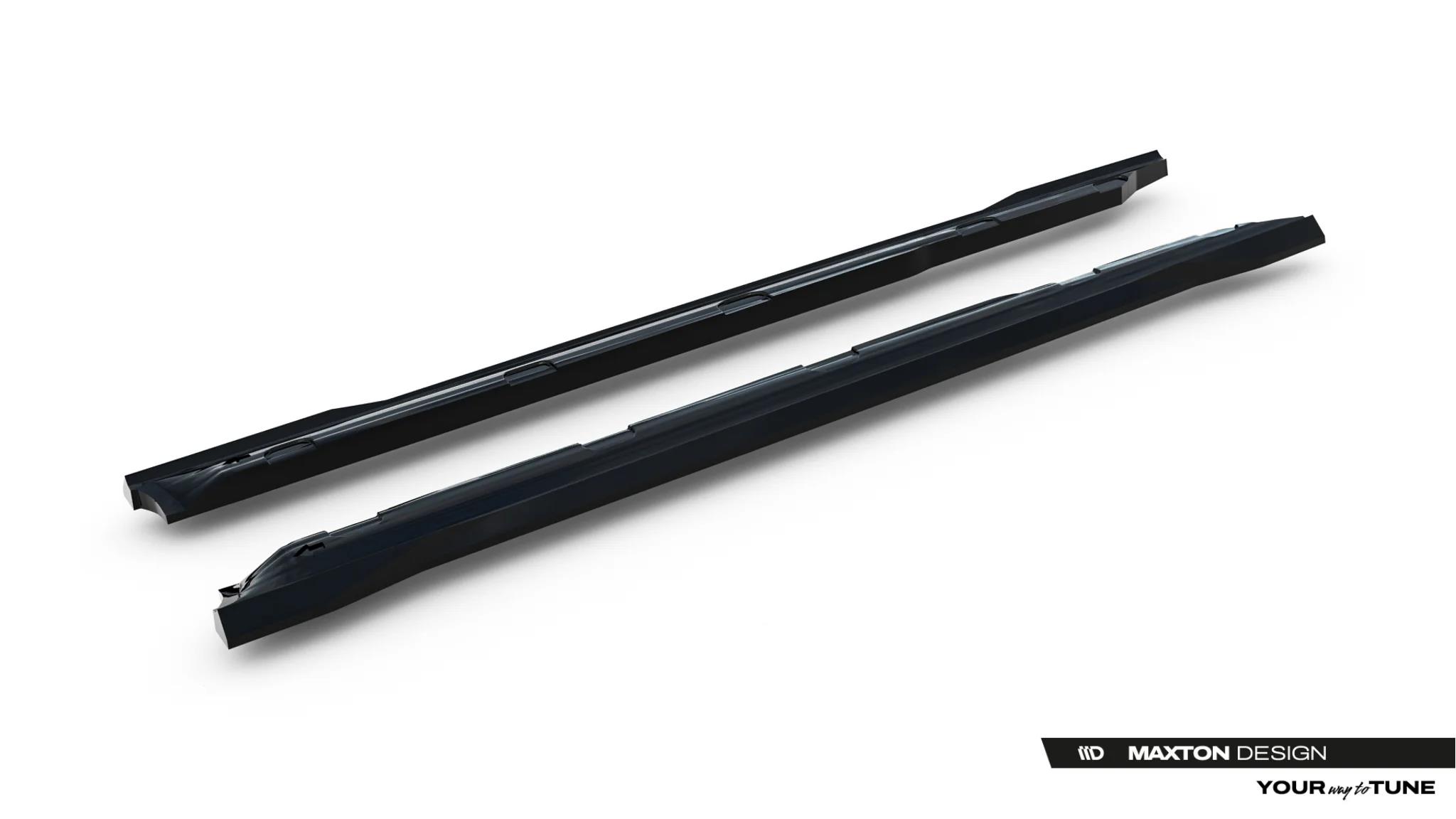 Street+ Seitenschweller Leisten passend für Skoda Scala Mk1 Facelift schwarz Hochglanz