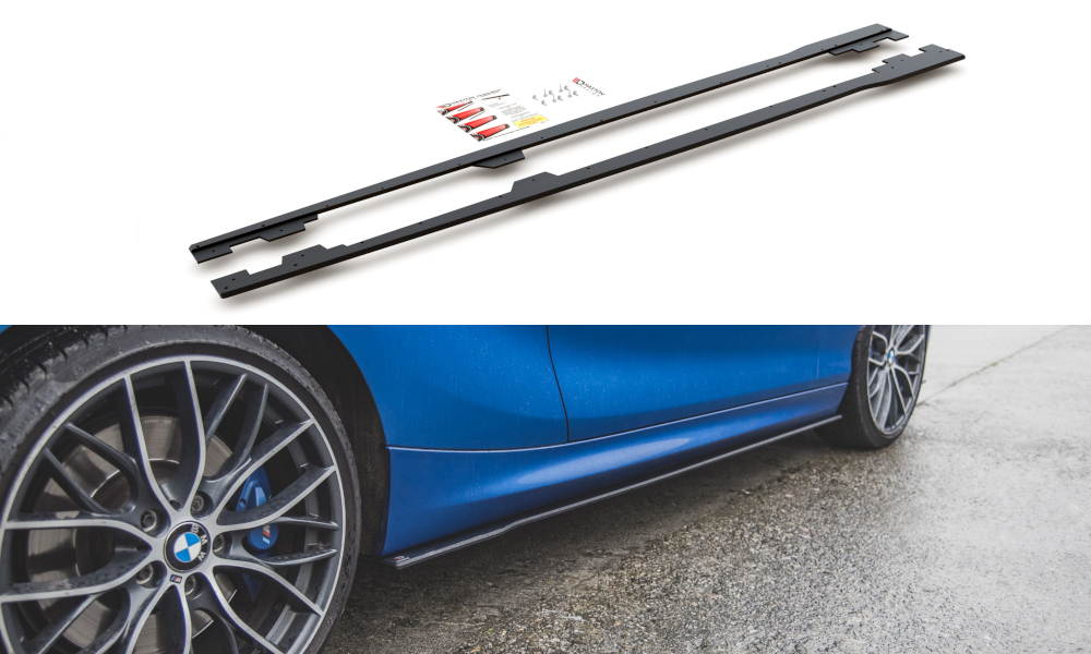 Street Pro Seitenschweller Leisten passend für BMW M135i F20 rot