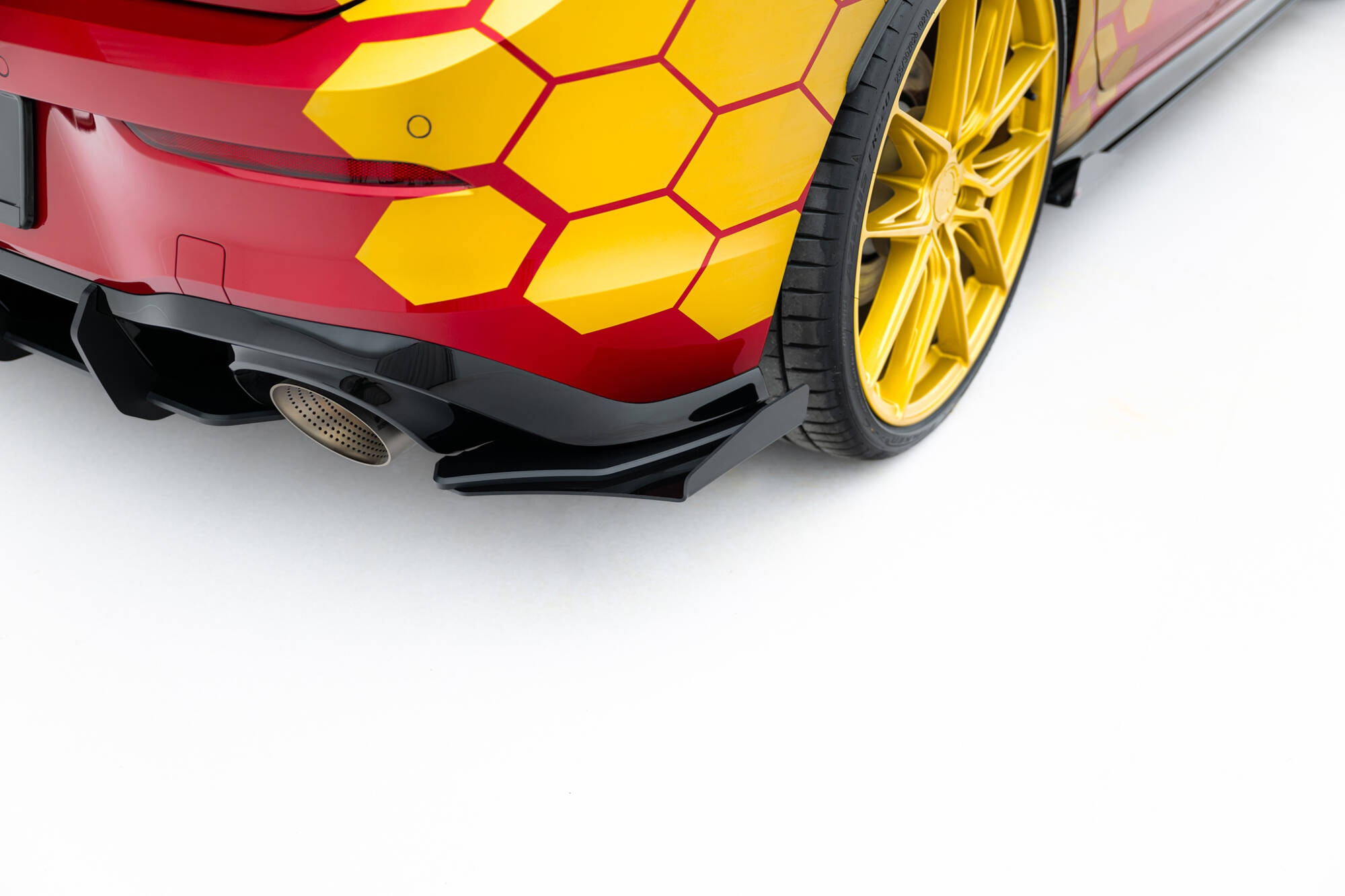Street Pro Heck Ansatz Flaps passend für Ford VW Golf GTI Clubsport Mk8 FL schwarz Hochglanz