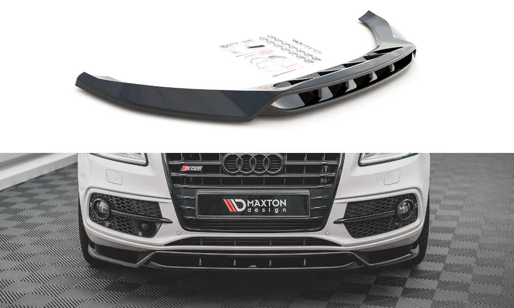 Street+ Spoilerlippe Front Ansatz passend für Audi SQ5 / Q5 S-Line Mk1 8R schwarz Hochglanz