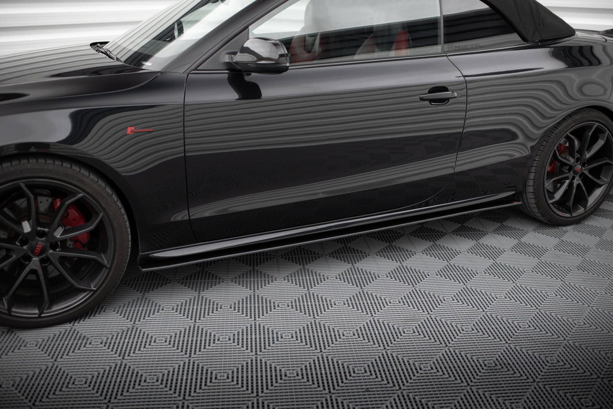 Street Pro Seitenschweller Leisten passend für Audi A5 / A5 S-Line / S5 Coupe / Cabrio 8T / 8T FL rot